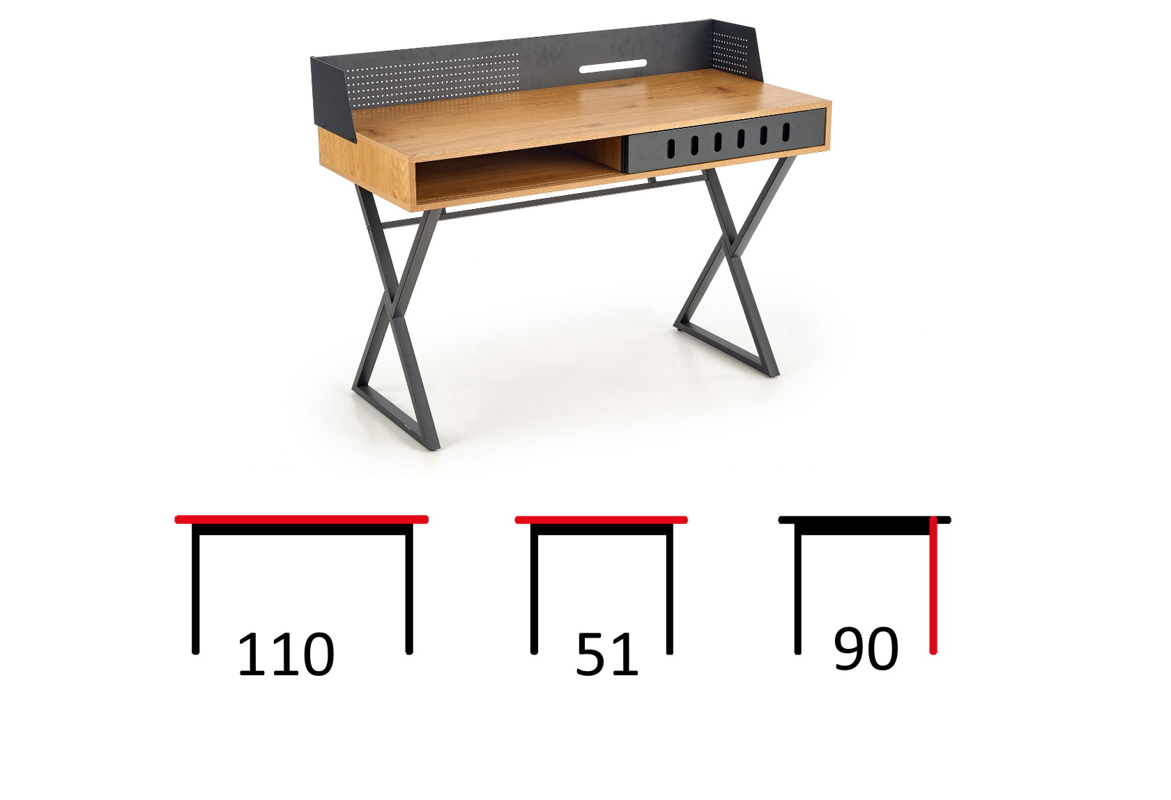 biurko komputerowe, biurko do pracy, biurko 110 cm, wymiary